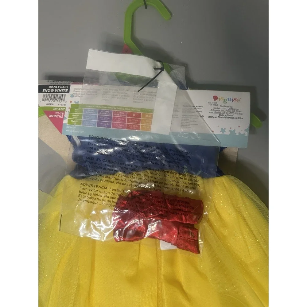 Disney Snow White Costume 12-18 Months‎ Infant Baby Halloween Fancy Dress